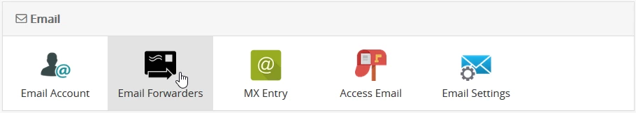 E-mail Forwarders panel webuzo