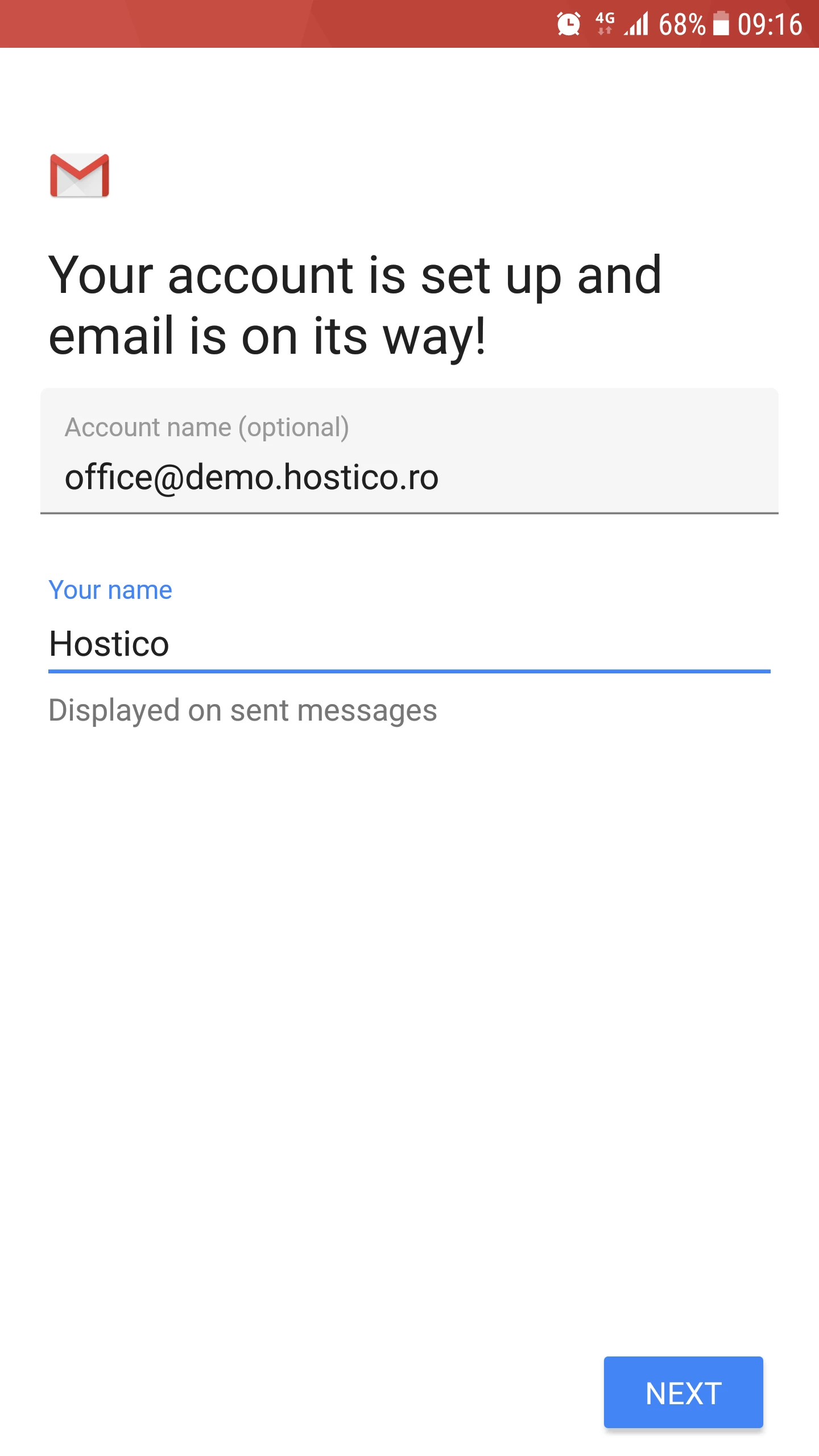 Vaš nalog je podešen e-mail