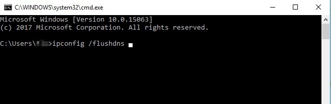 Accesare CMD ipconfig/flushdns