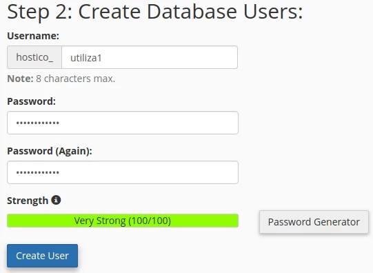 Creare Utilizator Bază de Date
