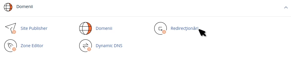 Sectiunea domenii cPanel